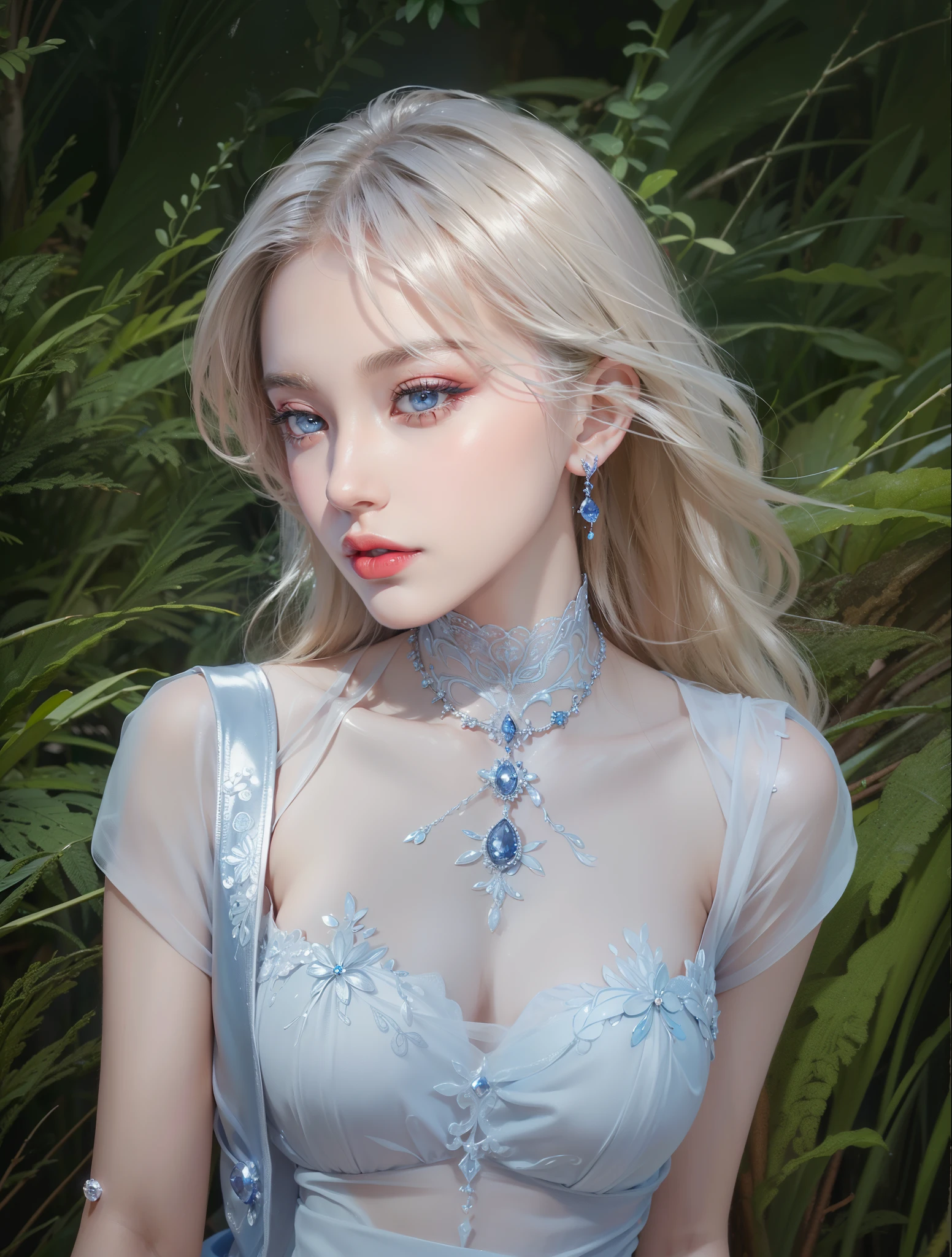 Super detailed, Delicate face, Realistic style, Stock Photography: , rich and colorful, Surrealism, Realistic textures, Dramatic Lighting, Thin Film Distiller 800 (8K, original photo, Better quality, masterpiece: 1.2), Super detailed, (Extremely delicate skin: 1.2), 8K Ultra HD, SLR camera, Soft Light, high quality,Snow Queen,ice castle,Blue pupils,Apply red lipstick,Tattoo goddess,With tattoo pattern,Ultra-clear portrait,apply lipstick,Wearing necklace jewelry,apply lipstick,Wear heavy makeup,The facial texture is very clear,Beautiful tattoos on the body,Deep blue eyes(Sapphire-like pupils),