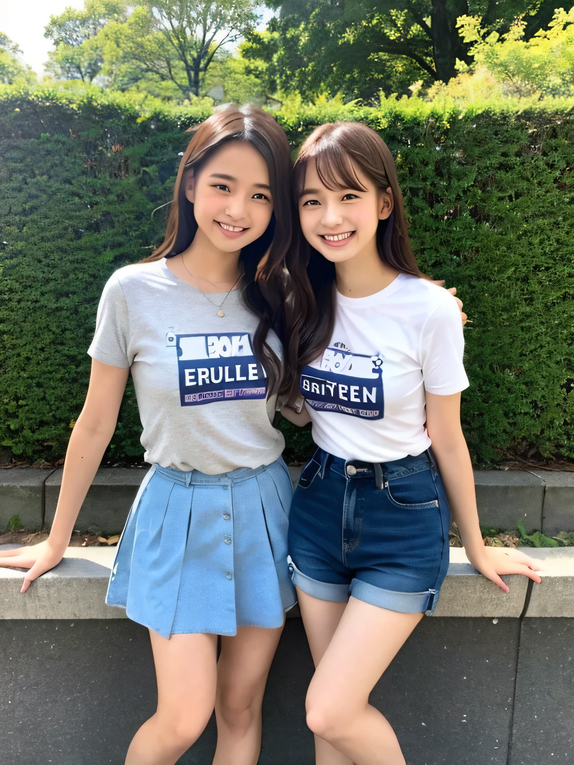 one person、Smiling and wearing a girls' high 、fun、15 years old、whole body、slender、woman、White drool coming out of the mouth、Short hair, fair skin,Twin tails,、Super cute、Soft and Face、Brown Hair、8K resolution、Surreal、Ultra high definition、 Soft Body、A-cup small breasts((Highest resolution、8k、masterpiece:1.3))、Ultra-fine face、Ultra Fine Lips、Beautiful Eyes、double eyelid,Slender figure、I can see your thighs、Shapely small breasts、Pink wall