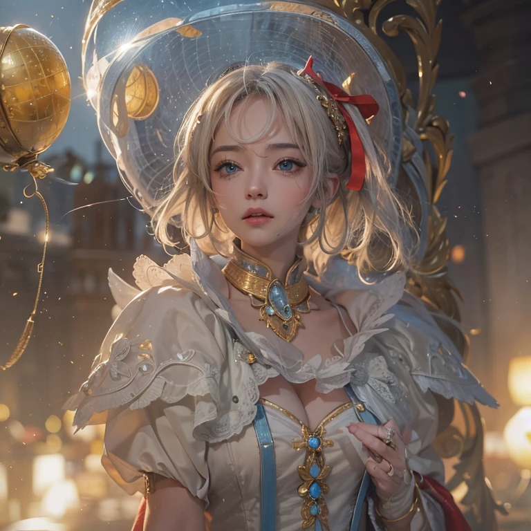 (masterpiece:1.3), (8k, Realistic, RAW Photos, Best image quality: 1.4), Fair-skinned fairy woman、short hair、Cleavage:2.0、Highly detailed face、Attention to detail、double eyelid、Sharp focus:1.2、Beautiful woman:1.4、highest quality、masterpiece、Ultra-high resolution、(Realistic:1.4)、Highly detailed and professionally lit smiles、カーネ・グリフィスを彷彿andさせる非常に詳細な線画, (Donald Trump'clown:1.7), (balloon:1.4), With the power of Vadim Kassim'大胆な色彩and質感, Light and airy, Like the works of Carl Larsson, dark background, dark, evil, fire, パスカル・ブランシュ風の超Realisticなキャラクター, pastel, Grace, Draandic lighting, Expressive camera angles, and, Concept Art, amusement park, masterpiece