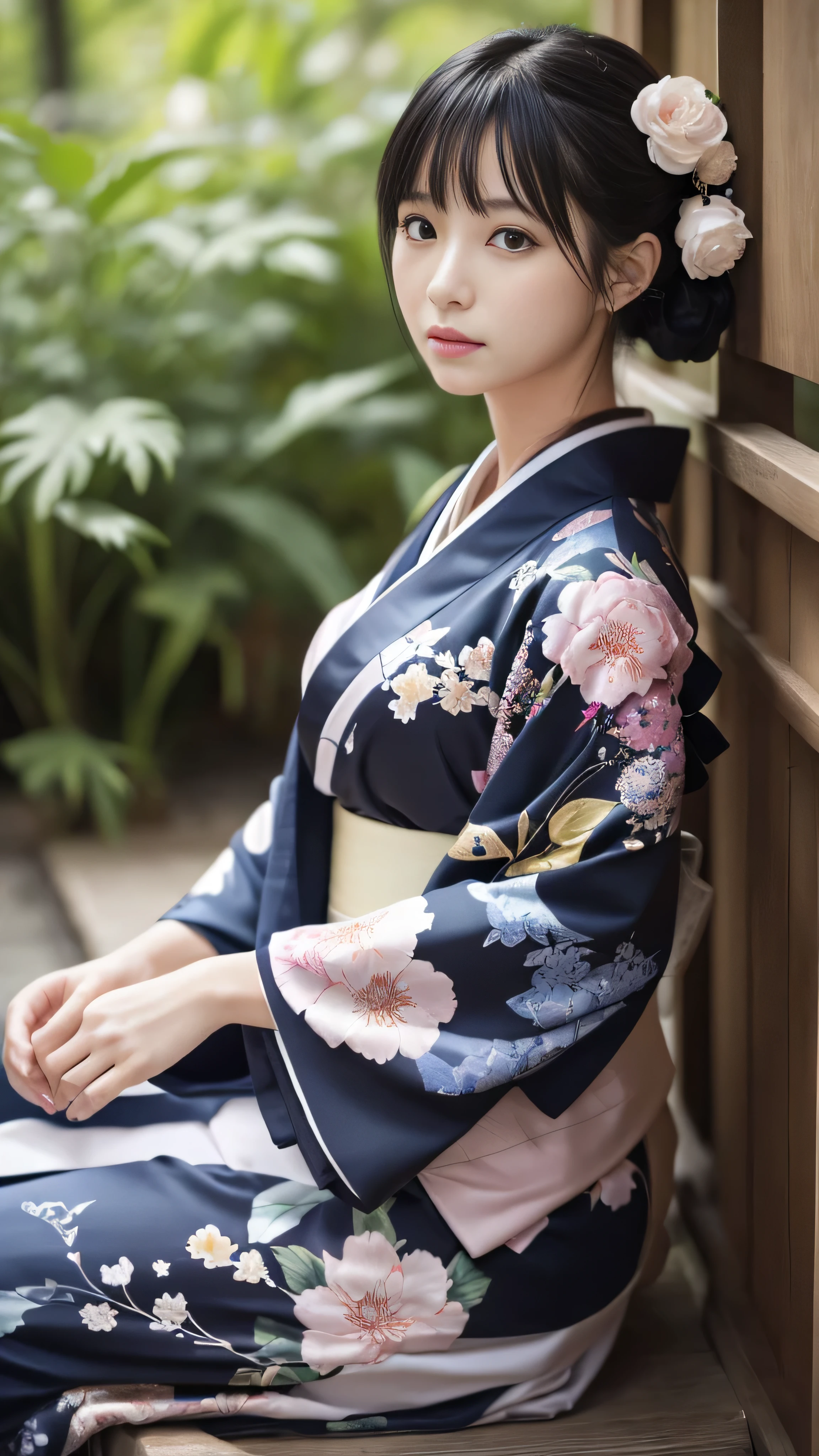 (kimono)、、(highest quality,masterpiece:1.3,超A high resolution,),(Ultra-detailed,Caustics),(Photorealistic:1.4,RAW shooting,)Ultra-Realistic Capture,Very detailed,High resolution 16K for human skin、 The skin texture is natural、、The skin looks healthy、The color is also uniform., Thigh bone, Use natural light and color,One Woman,Japanese,,cute,Black-haired,Middle Hair,(Depth of written boundary、chromatic aberration、、Wide range of lighting、Natural Shading、)、、(it's snowing:1.2)、(Hair swaying in the wind:1.2)、(Snow reflects light:1.2)、Backlight
