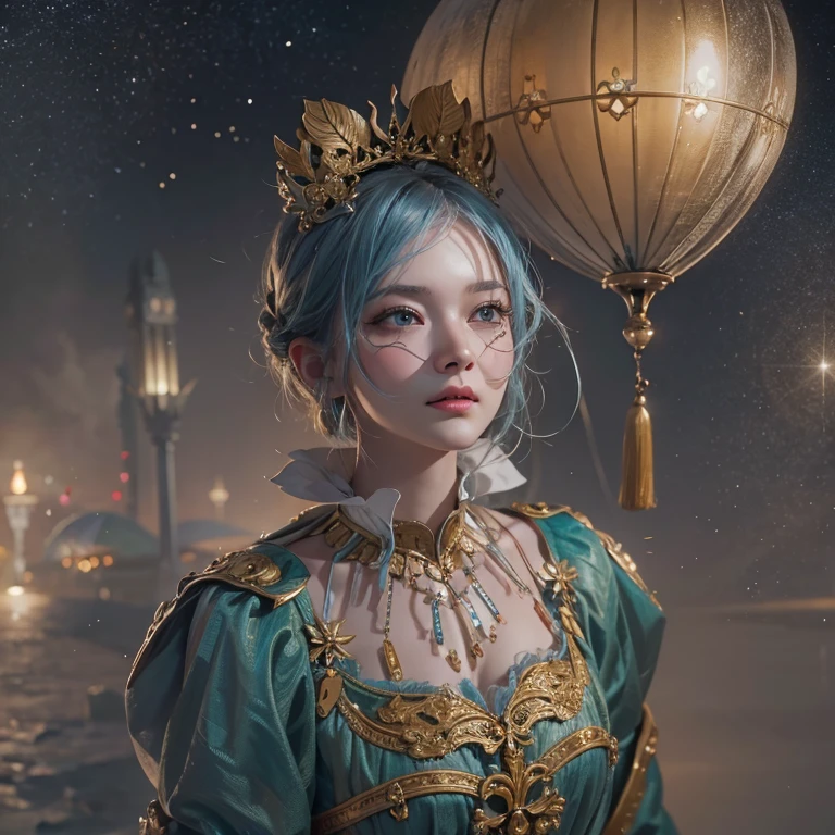 (masterpiece:1.3), (8k, Realistic, RAW Photos, Best image quality: 1.4), Fair-skinned fairy woman、short hair、Cleavage:2.0、Highly detailed face、Attention to detail、double eyelid、Sharp focus:1.2、Beautiful woman:1.4、highest quality、masterpiece、Ultra-high resolution、(Realistic:1.4)、Highly detailed and professionally lit smiles、カーネ・グリフィスを彷彿andさせる非常に詳細な線画, (Donald Trump'clown:1.7), (balloon:1.4), With the power of Vadim Kassim'大胆な色彩and質感, Light and airy, Like the works of Carl Larsson, dark background, dark, evil, fire, パスカル・ブランシュ風の超Realisticなキャラクター, pastel, Grace, Draandic lighting, Expressive camera angles, and, Concept Art, amusement park, masterpiece