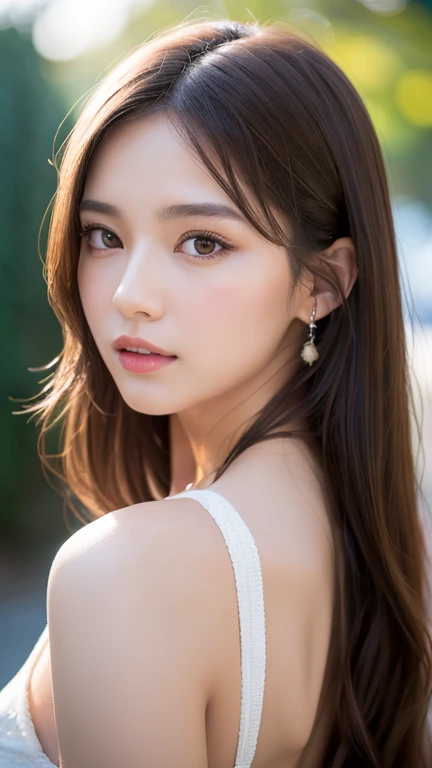 ((One girl)), Brown Hair, Great face and eyes, Pink Eyes, (Amazingly beautiful girl), Brown Hair, ((highest quality)), (Super detailed), (Very detailed CG 統合 8k 壁紙), Very detailed, High resolution raw color photos, Professional photography, (((Bokeh))), Depth of written boundary,