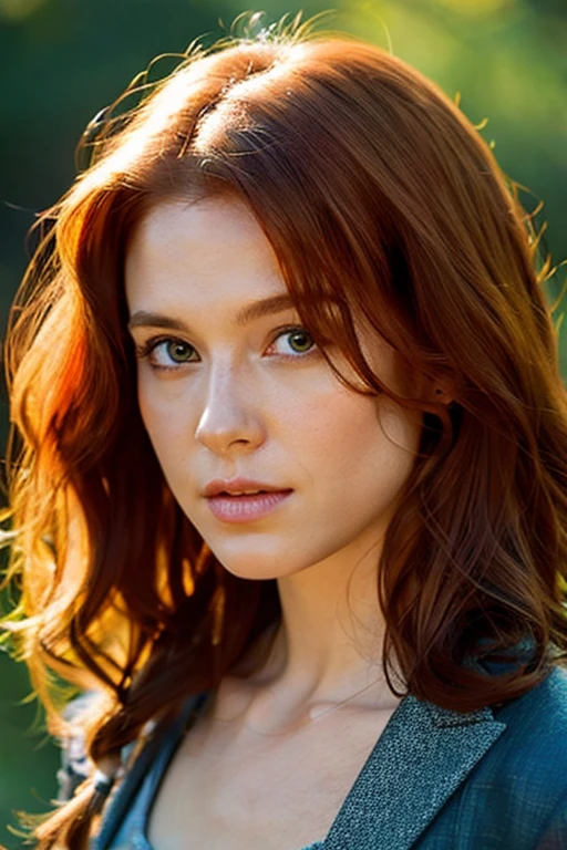 arafed woman with red hair, digital art by irakli nadar, tumblr, digital art, sadie sink, redhead girl, malcom liepke, hyper realistic film photography,
