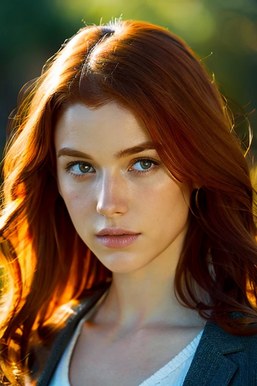 arafed woman with red hair, digital art by irakli nadar, tumblr, digital art, sadie sink, redhead girl, malcom liepke, hyper realistic film photography,
