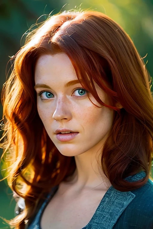 arafed woman with red hair, digital art by irakli nadar, tumblr, digital art, sadie sink, redhead girl, malcom liepke, hyper realistic film photography,