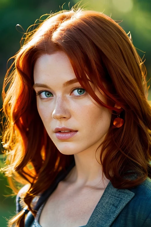 arafed woman with red hair, digital art by irakli nadar, tumblr, digital art, sadie sink, redhead girl, malcom liepke, hyper realistic film photography,
