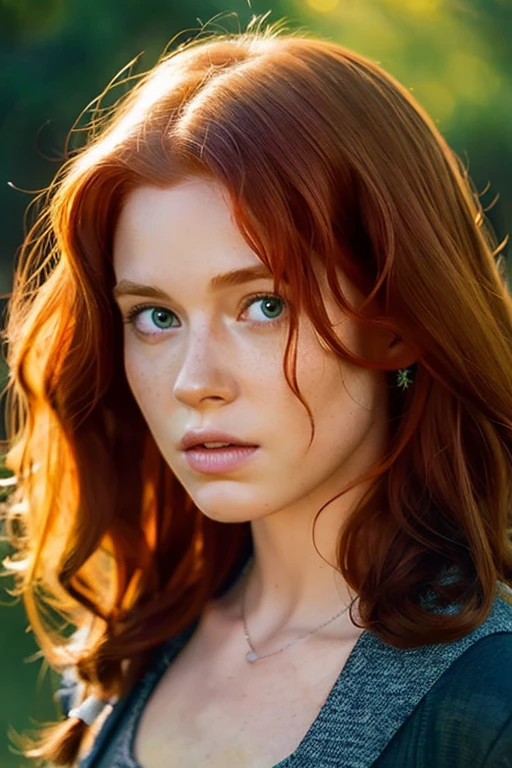 arafed woman with red hair, digital art by irakli nadar, tumblr, digital art, sadie sink, redhead girl, malcom liepke, hyper realistic film photography,