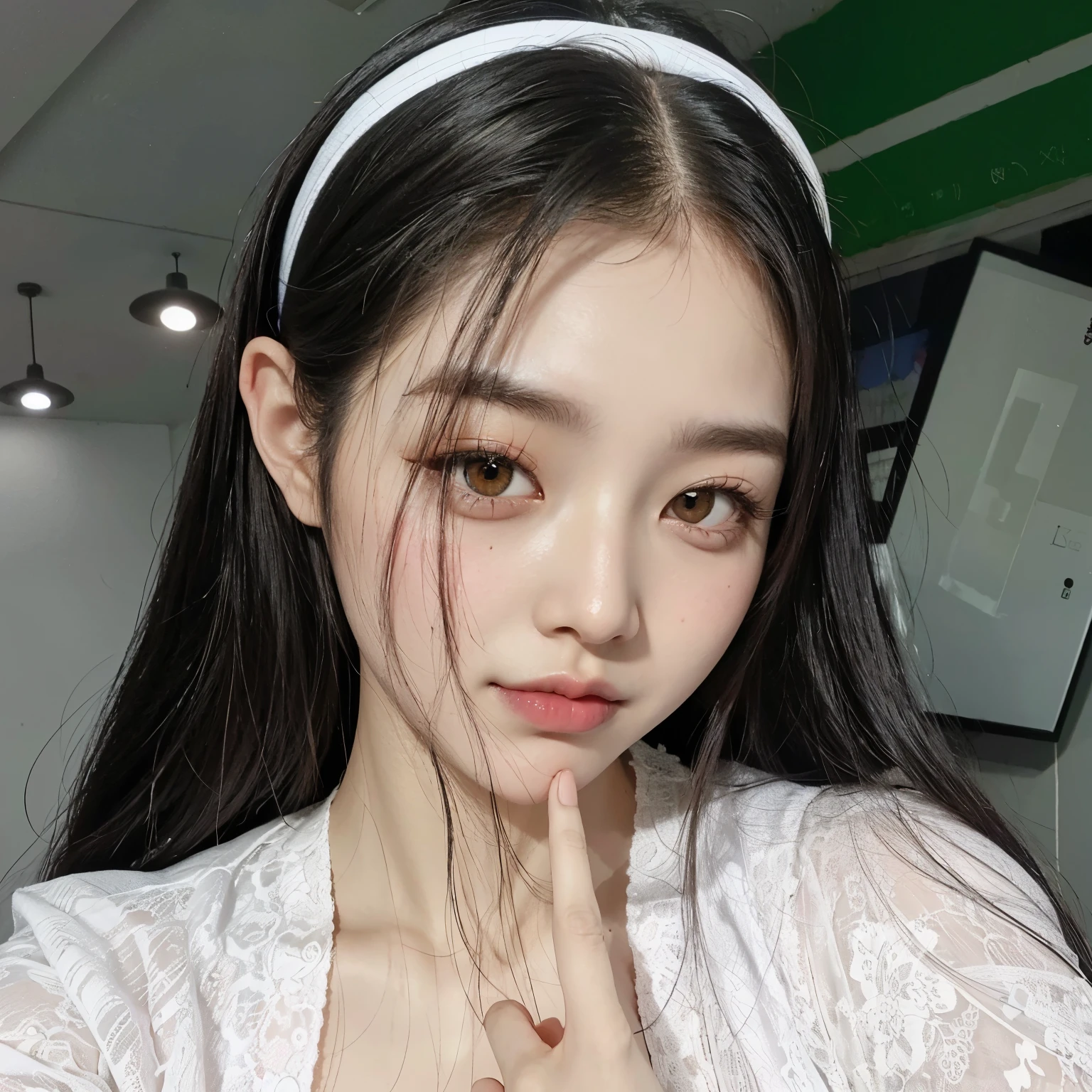 There is a young woman wearing a pink shirt and a white headband, Jaeyeon Nam, Best Face, 귀엽고 사랑스러운 korean 얼굴,  korean, Jinyoung Canella, 젊고 사랑스러운 korean 얼굴, Mulher sul-korean bonita, Heonhwa Choi, linda mulher korean jovem, mulher korean jovem bonita, Lee, Ji - Eun, Dil&#39;rabah Dilmurat, Lee, Ji - Eun