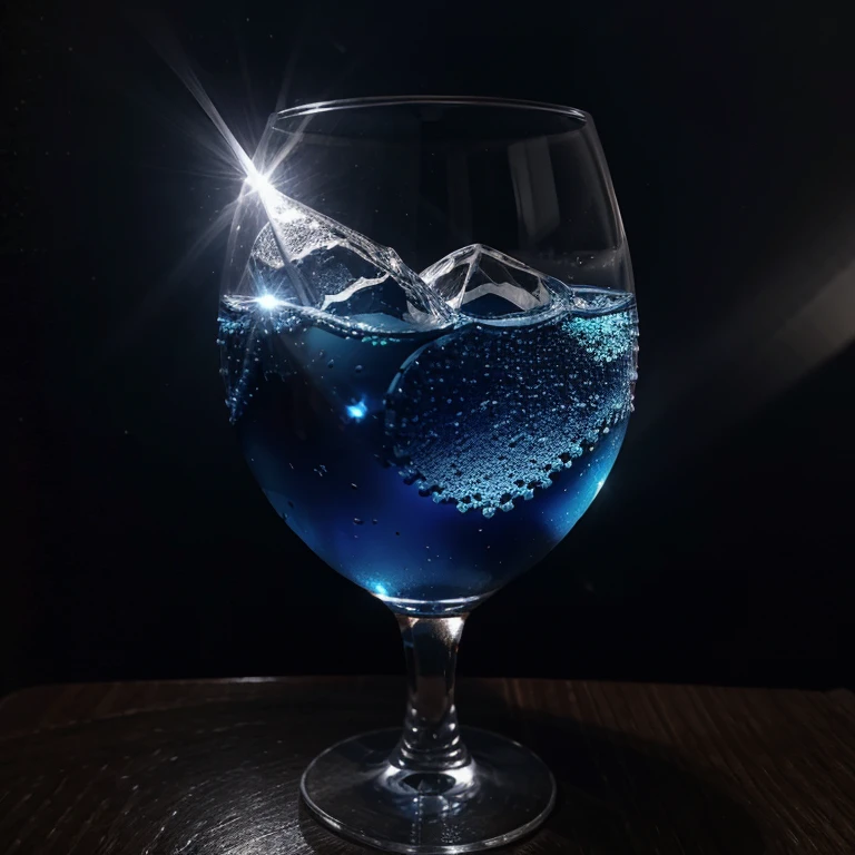 Fundo vinho, com um pano azul escuro e o nome "Lua em diamantes" bordado em cristais