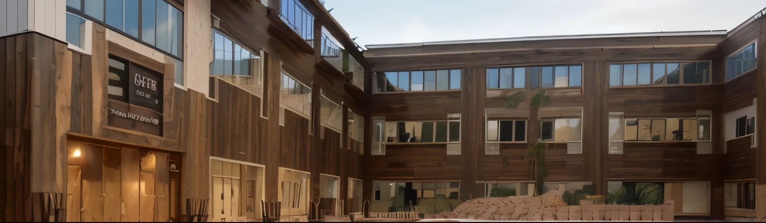 new facade, rustic, bois