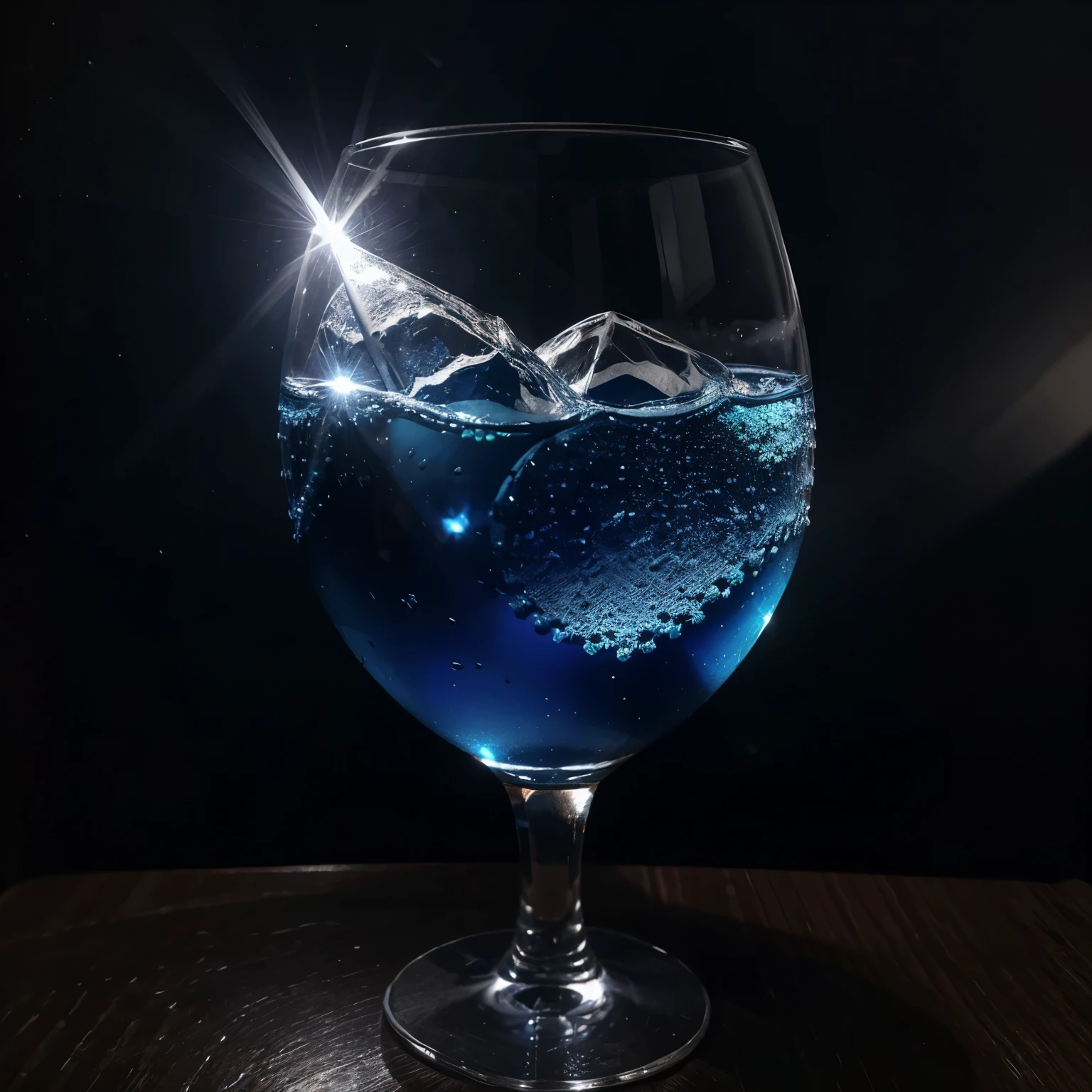 Fundo vinho, com um pano azul escuro e o nome "Lua em diamantes" bordado em cristais