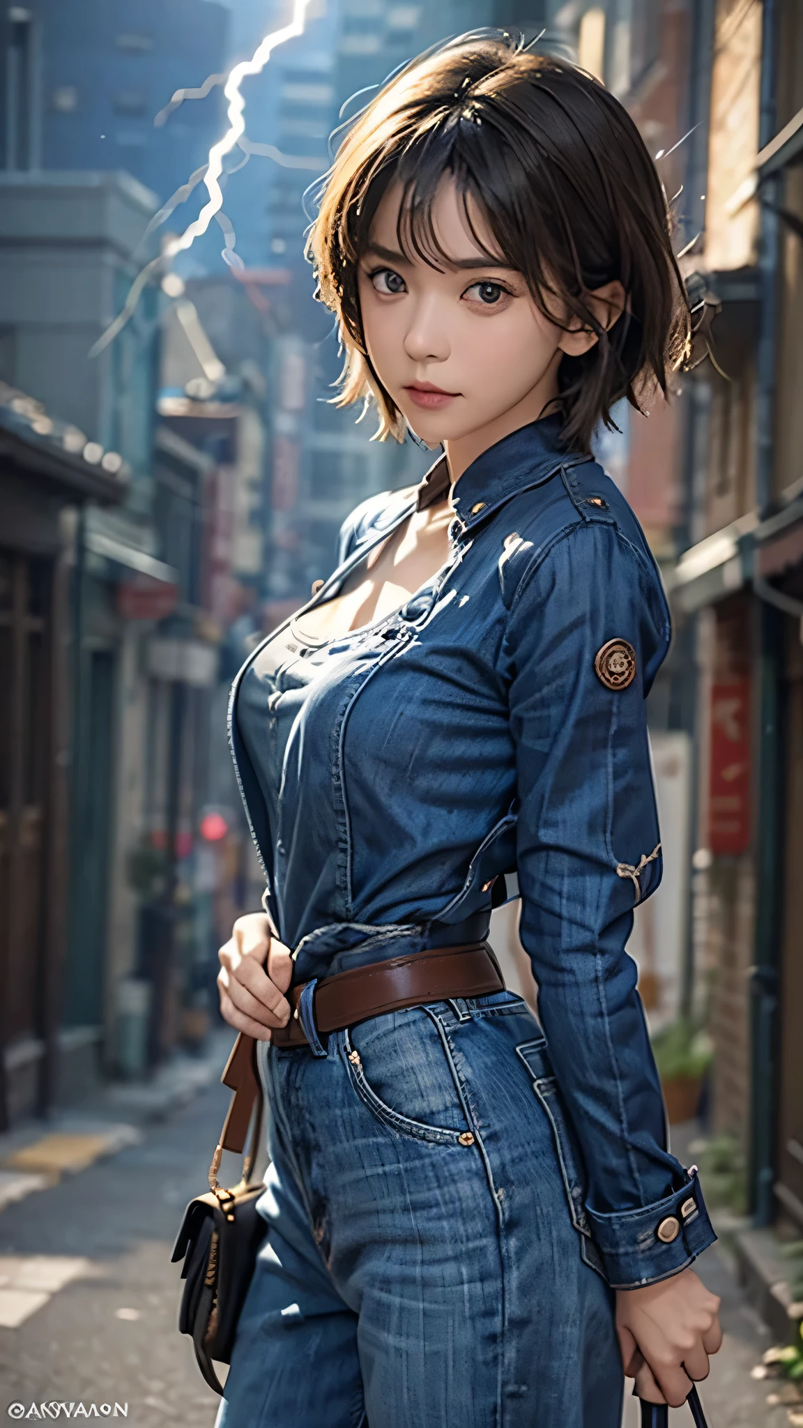 &References;((workshop)), Perfect quality, Fat, Inflated, whole body, Stunning beauty, Jean Favonian, Small breasts, (High quality anime, Makoto Shinkai), anger, blush, Standing on the riverside street next to the village, Place your hand on your chest, Looking at the audience, No Gauntlets. Short hair blowing in the wind, The background is simple and blue, The gaze is directed downwards at a low angle, Bright lightning.