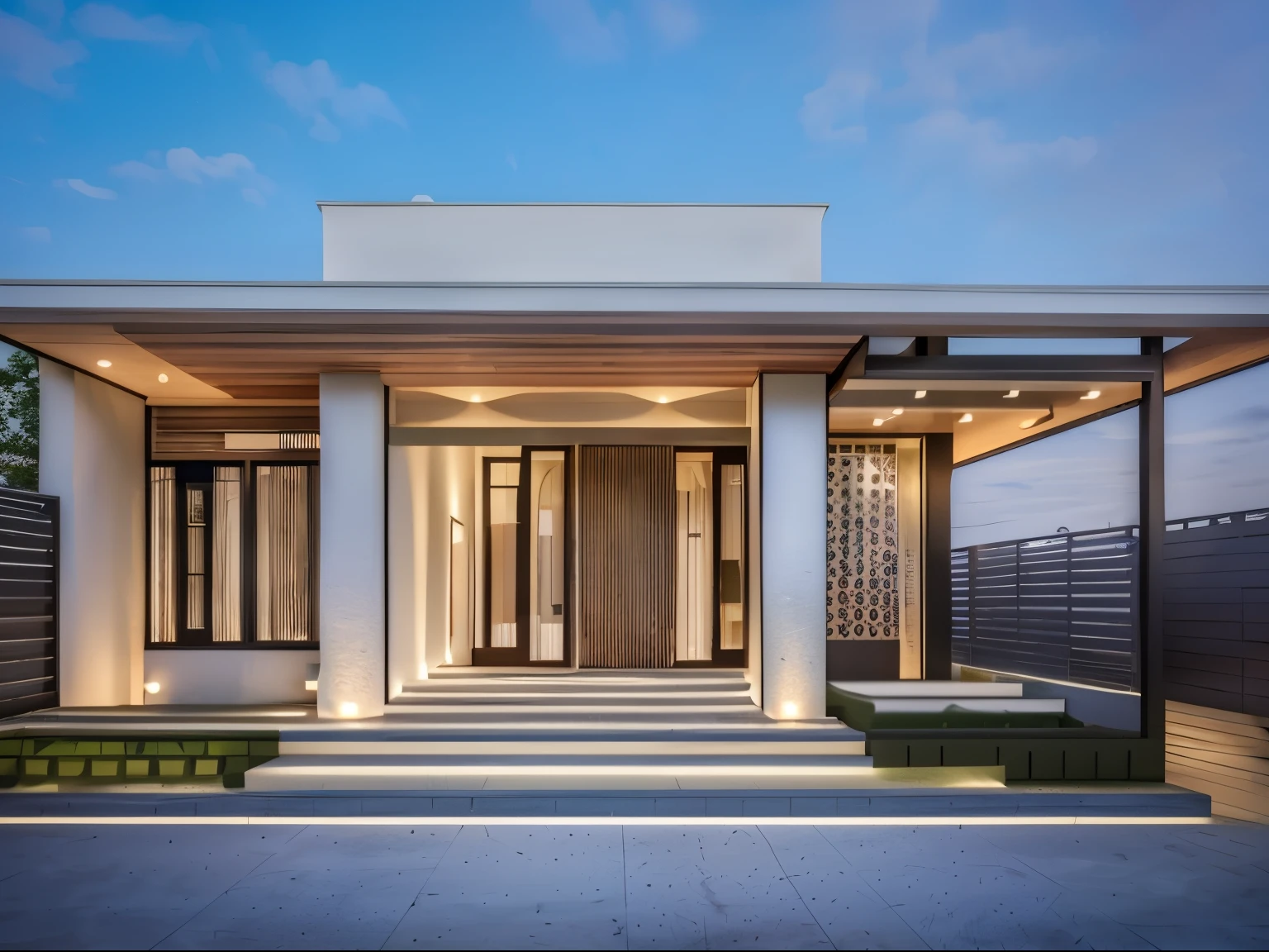 (Townhouse in city ,close houses and trees), (indochine style architecture) daylight ( best quality) ((high solution)) ,(( photo realistic)) ,warm light, soft lighting, warm atmosphere,high Resolution, hyper detailed,4k ,vray render, octane render, hyper realistic, photography expert ,exterior design , professional photography, exterior photography,wide-angle shot , ultra detail , high Resolution , full frame, full body