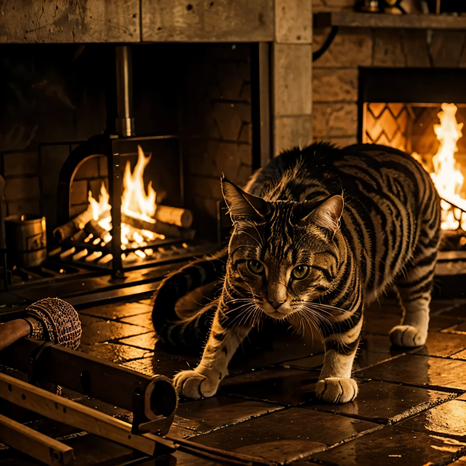 gato pegando fogo