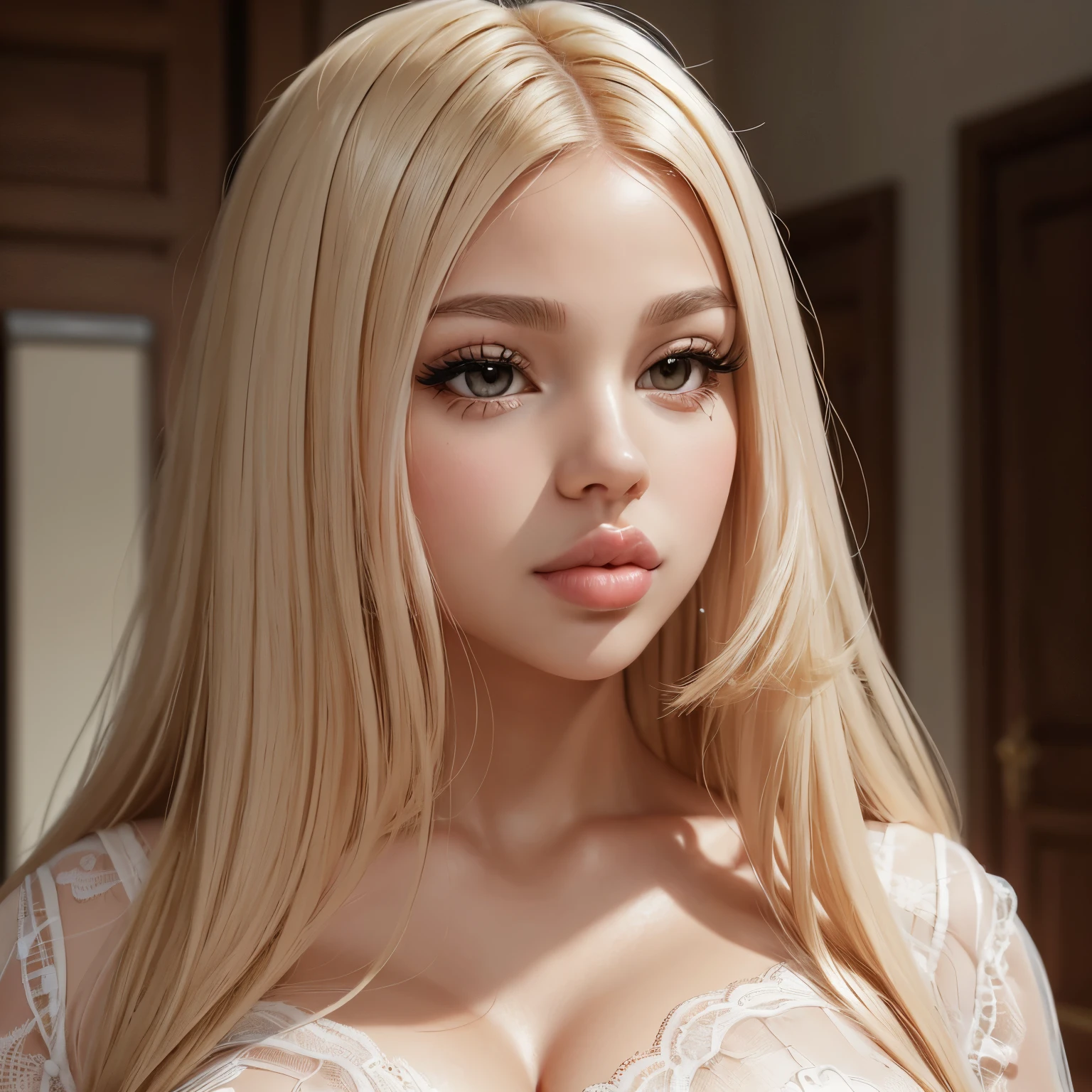 (8k, 4k, best quality, highres, ultra high res:1.1), (masterpiece, realistic, photo-realistic:1.1), 1girl, face, close-up, twintails, blonde hair,((big breast)), (big cuvy hips), (narrow waist ) (looking at viewer:2), sexy shoulders, blushing cheeks, nikon z9, 30mm lens, sharp focused face, f/4, iso 200, shutter 1/250, cinematic light, medium shot, raw ,intricately detailed, award winning photograph, high sharpness, facial symmetry, bokeh, ultra-detailed
 NSFW, without bra, big tits.