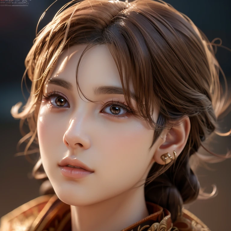a anime boy, extremely detailed facial features, beautiful detailed eyes, beautiful detailed lips, long eyelashes, sharp jawline, finely detailed hairstyles, ultra realistic, 8k, best quality, masterpiece, photorealistic, cinematic lighting, warm color palette, dynamic pose, intricate details, stunning artwork