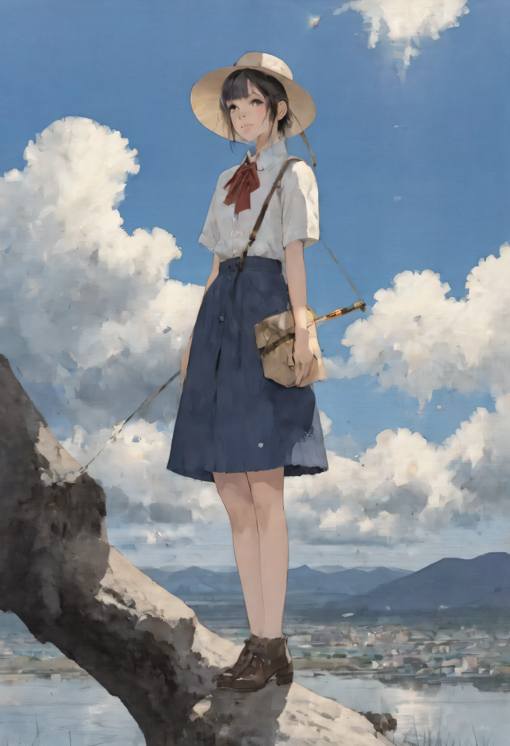 interesting,chaoasterpiece、
4-color palette,
One girl , Sky after rain、blue sky、A confident pose、watseixl
[(detailed:1.2): [ (many small detailed:1.3) : [ (many ultrasmall detailed: 1.2):(Highly detailed tiny edges and micro relief:1.5):0.7 ]: 0.4 ] :0.2]
 