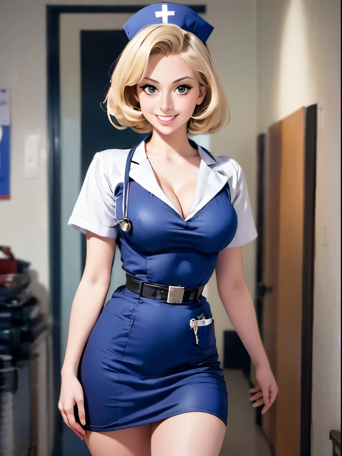 arafed photo of a woman in a nurse's uniform, a sketch by Stan Galli, flickr, pop art, nurse, circa 1958, nurse girl, 1950s, 1 9 5 0 s, young sophia loren, grace kelly, circa 1940s, gill elvgren, vintage noir, 1940s