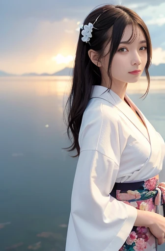 a lot of details, (slender waist), 30 years old, detailed black hair, beautiful detailed hair, super fucking beautiful, complex details beautiful and delicate eyes, perfect hands, (small breasts best quality), perfect and delicate limbs, detailed skin, best quality, ultra-detailed,
Japanese temple, (suzaku:1.2), cloud texture, blissful, smiling, (floating:1.2), looking down, long hair tied back, (Japanese floral white yukata:1.2), Japanese, in the clouds, with a rainbow, full body shot, front view, ground-level shot