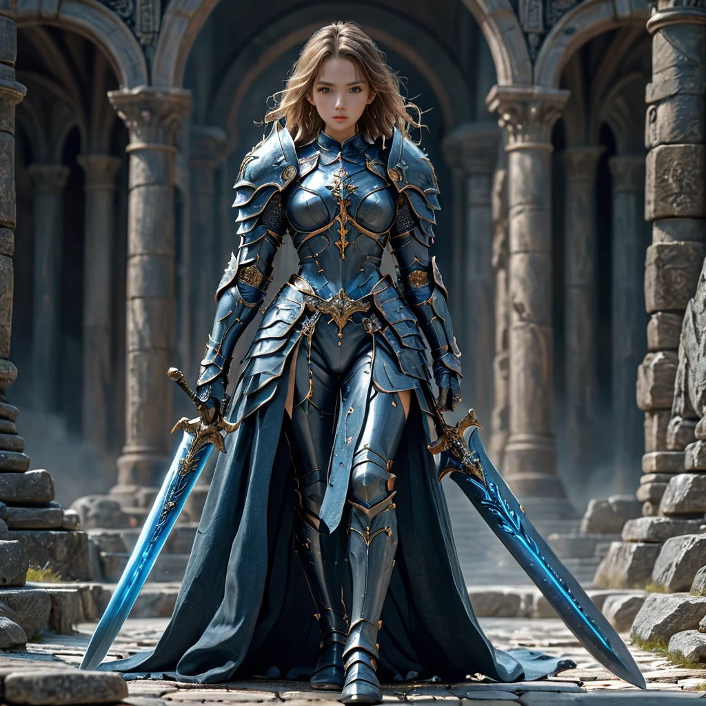 amazing quality, masterpiece, best quality, hyper detailed, ultra detailed, UHD, perfect anatomy, perfect body
fashion show, model, stylish pose, wearing full body fantastic armor, holding sword, walking, stone road, (random color:1.4),
HKStyle,
extremely detailed,