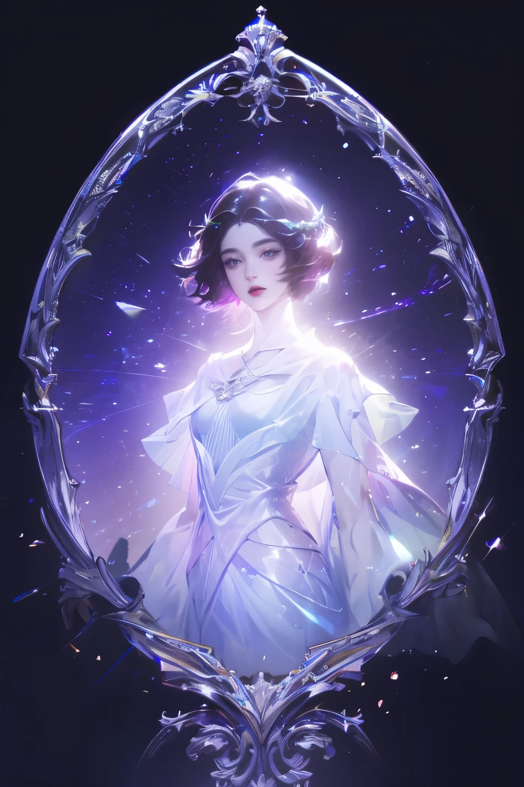 (masterpiece, Top quality, best quality,Official Art, beautiful and aesthetic:1.2),(1 Girl:1.3), 1 Girl BREAK stained glass art, Colored glass, lead, TranslucencyBREAK Bright colors, Complex design, Glow Effect, atmosphere