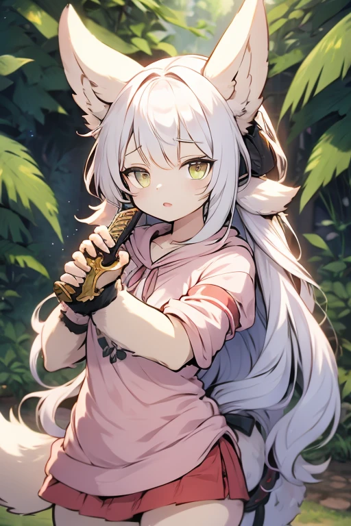 Animal ears girl Sword Practice