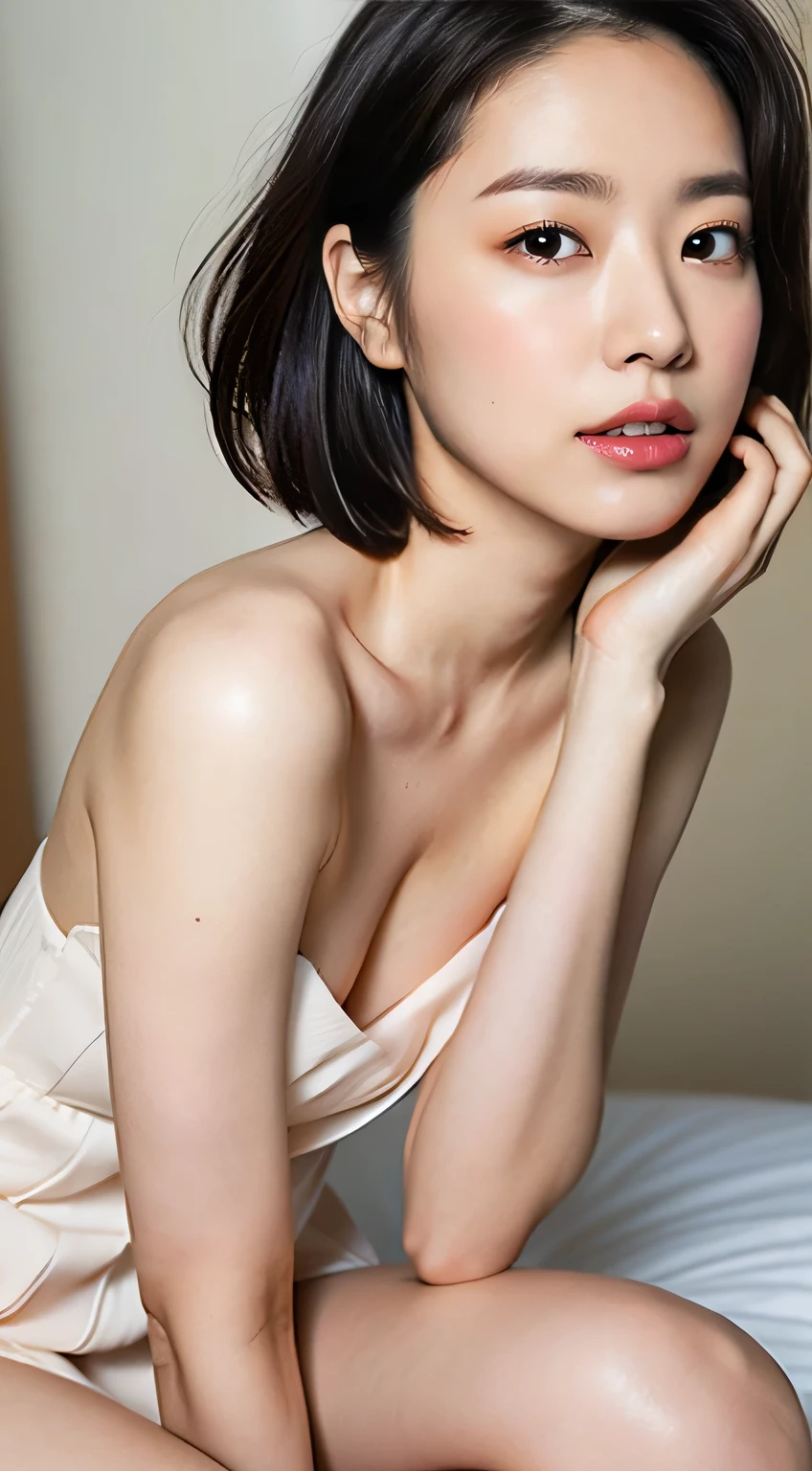 ((I want to kiss you?, I want to fuck you?, cheat with me?:1.2)),
((Can you kiss my neck??, Can you touch my nipples??:1.2)),
((Come closer to me, Are you excited by my body??, Touch my breasts, I like you:1.2)),

((Sexy atmosphere, hold out your lips, Disheveled Hair, A sigh escapes)),

((Luxury Resort Hotel, Push her down on the bed and make love, Caress the breasts, Take off your clothes, Take off your panties, Complete darkness, lamp:1.4)),

((20-year-old, Shiho Sada, Elegant beautiful female announcer:1.5)),
((Earrings that match your outfit, Silver Necklace:1.2)), 

((Pink nipples, Small areola, Manicured pubic hair)),
((Tilt your face slightly)),
((Squint your eyes)), 
((purse your lips:1.2)),
((Blushing:1.2)),
((Small breasts,Flat Chest:1.2)),

Narrow shoulders, the lines of the body are thin, Thin waist, Long, slender legs, 
Ultra-detailed skin, Glossy Skin, White skin, Ultra detailed face, Ultra detailed breasts, 
Ultra-detailed eyes, Slit eyes, Brown eyes, double eyelid, Beautiful thin eyebrows, Thin, long eyelashes, 
Ultra-detailed lips, Fuller lips, Glossy pink lips, Flushed Cheeks, White teeth, 
Beautiful actress&#39;s languid make-up, Pink lipstick, Smoky eyeshadow, Eye foundation, 
Dark Brown Hair, Delicate and soft hair, Hair blowing in the wind, 
(Elegantly putting your hair up, short hair, Layered:1.2), 
