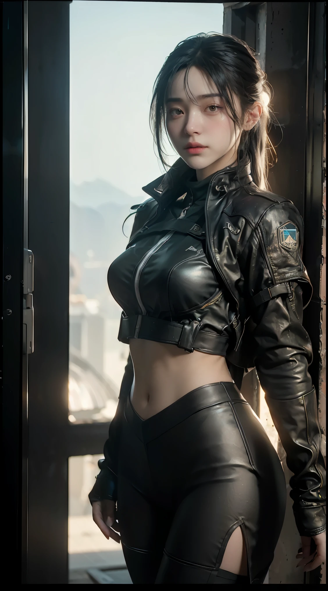 ((Best quality)), ((masterpiece)), (detailed:1.4), 3D, an image of a beautiful cyberpunk female,HDR (High Dynamic Range),Ray Tracing,NVIDIA RTX,Super-Resolution,Unreal 5,Subsurface scattering,PBR Texturing,Post-processing,Anisotropic Filtering,Depth-of-field,Maximum clarity and sharpness,Multi-layered textures,Albedo and Specular maps,Surface shading,Accurate simulation of light-material interaction,Perfect proportions,Octane Render,Two-tone lighting,Wide aperture,Low ISO,White balance,Rule of thirds,8K RAW,