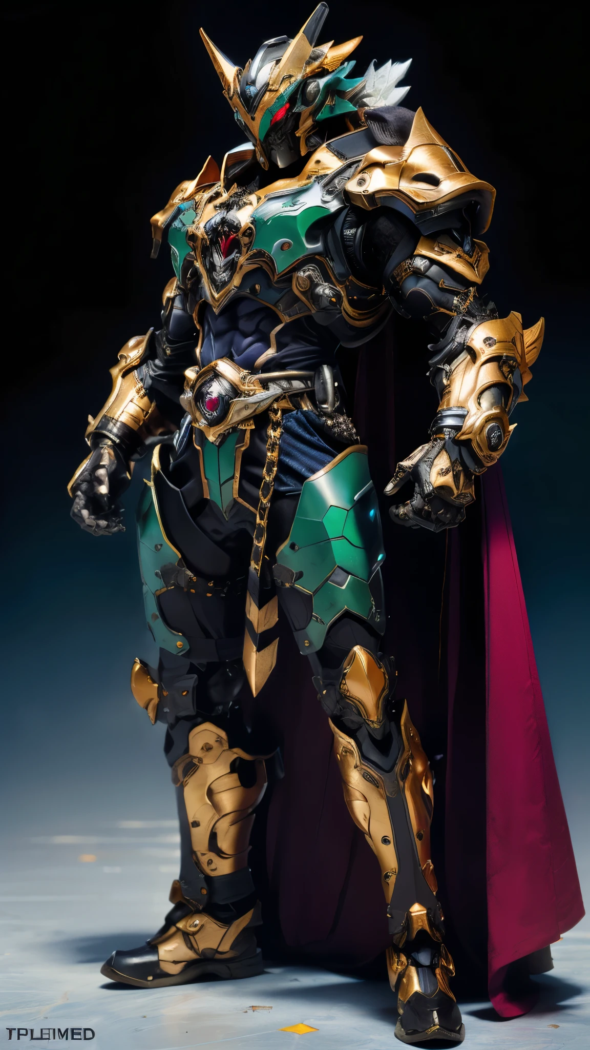 A man wearing a full-face helmet, a fantasy-style biotech armored combat suit, green eyes, (a composite layered chest armor), fully enclosed shoulder guards, matching arm and leg guards, the belt is adorned with fangs biting into gemstone, (the color scheme is primarily blue with black and red accents), the design balances heavy with agility, a high-tech bio-mecha armor, (Armor Concept Inspired by Cyberpunk Vampire, the huge cape fluttering in the wind, stand on the top of a skyscraper in a futuristic sci-fi city), this character embodies a finely crafted fantasy-surreal style armored hero in anime style, exquisite and mature manga art style, (battle damage, element, plasma, energy, the armor glows), ((male:1.5)), metallic, real texture material, dramatic, high definition, best quality, highres, ultra-detailed, ultra-fine painting, extremely delicate, professional, perfect body proportions, golden ratio, anatomically correct, symmetrical face, extremely detailed eyes and face, high quality eyes, creativity, RAW photo, UHD, 32k, Natural light, cinematic lighting, masterpiece-anatomy-perfect, masterpiece:1.5