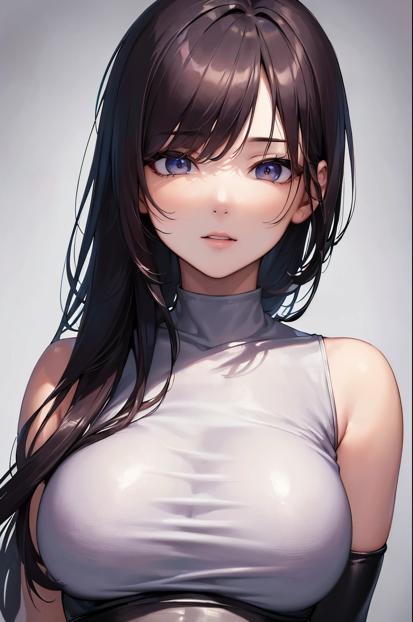 (((masterpiece))), (((High resolution))), (((8K quality))), (((perfect face))), (((Korean idol))), (((sleeveless tops))), ((leather pants)), high resolution face, (((top quality eyes))), (((detailed face))), (((detailed texture))), look at the camera, big tits
