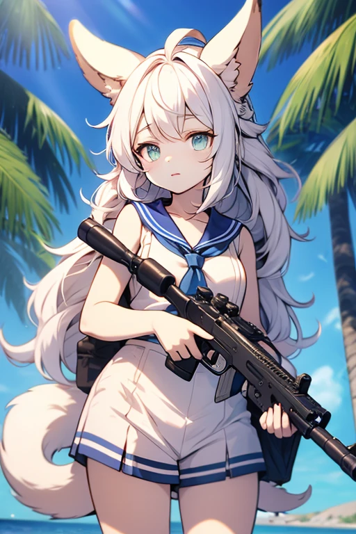 Animal ears　girl　Sailor suit and machine gun　Random Hairstyles