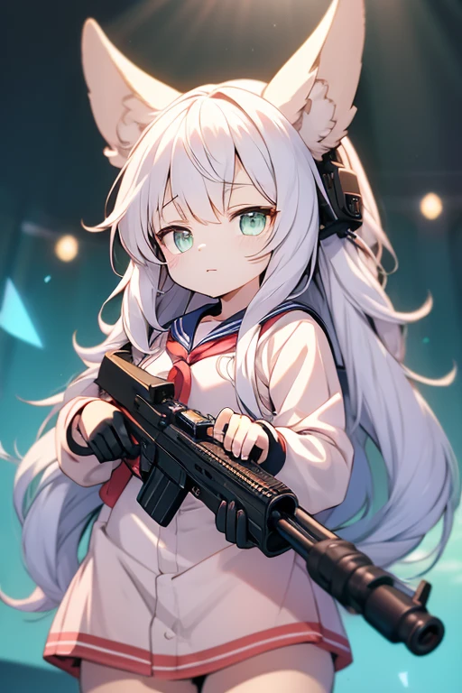 Animal ears　girl　Sailor suit and machine gun　Random Hairstyles