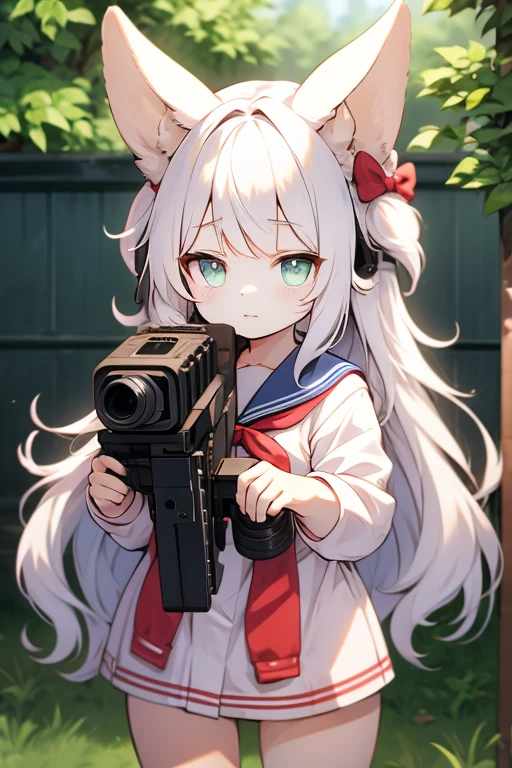 Animal ears　girl　Sailor suit and machine gun　Random Hairstyles