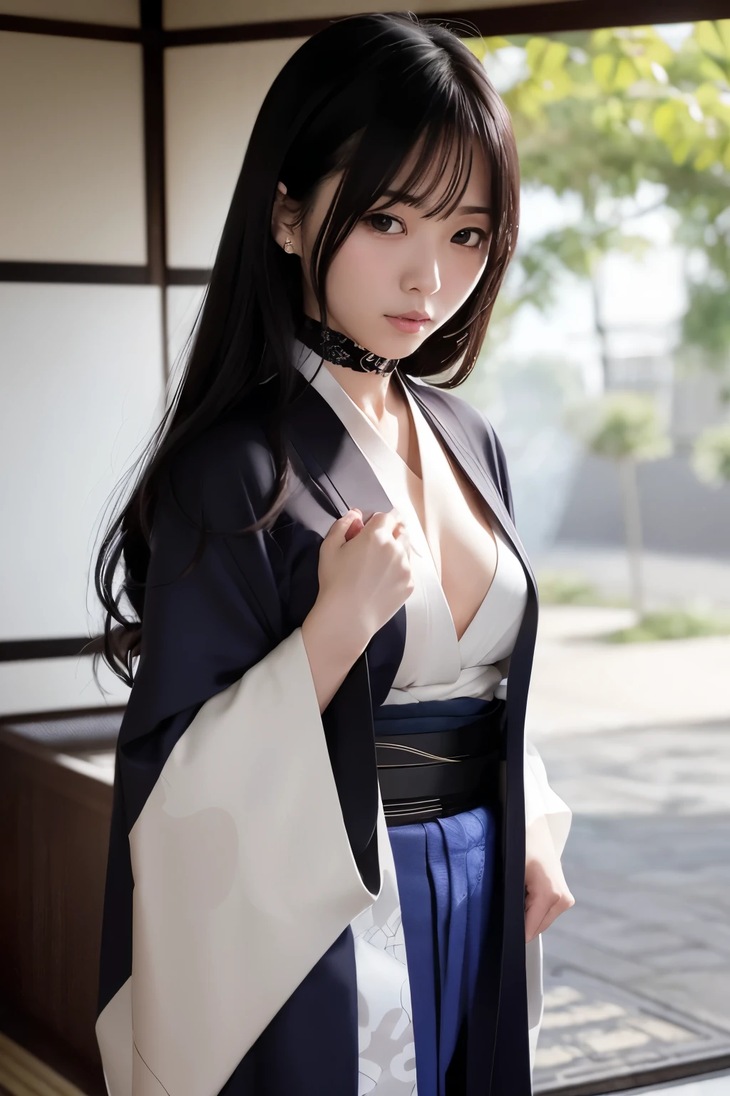 Sadako has a unique atmosphere that exudes eeriness and fear.。Sadako、enchanting smile:1.5,Long black hair hiding her eyes in a white kimono、Appearance is creepy but attractive、flat chest.is standing,stand,flat chestにセクシーin妖艶な立ち脚が魅力的inす♪スプレッド、sweaty crotch、wet crotch、wet crotch、right arm and leg、correct position、delicate、muste piece、beautiful details、colorful、finely、detailed lips、intricate details、(1 woman:1.5)、(Gorgeous in beautiful 30 year old sexy Korean woman:1.1)、(50mm sigma f / 1.4 ZEISS lenses、F1.4、1/800 seconds、ISO100、photography:1.1)flat chest。(photorealistic:1.1)、solo、looking_in_viewer、tall woman、、happy smile、a_From front、earrings、slim_Legs、skinny、Thigh_The Gap、model、Lens flare、choker、(Detailed kimono silhouette:1.5)、Korean explanation、Asian_Street、Asian_traditional_Duan、1 boy、vagina、Gonzo、flat chest:1.5 same、elegant、lift the hem:1.5