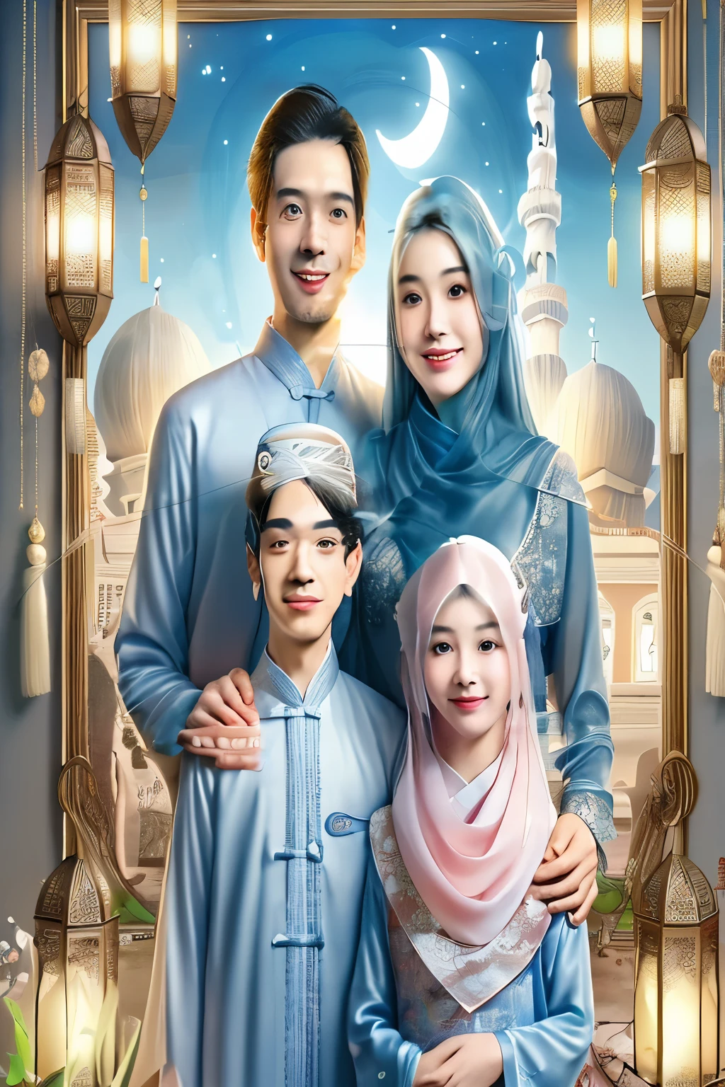 (A couple, beautiful girl and boy), big watery eyes, looking at each other, smiling and wearing white clothes, delicate hair, an ancient Chinese beauty and Handsome guy, wearing ancient Chinese clothing, flowing tulle, light silk,(clean background), ink painting style, clean color, decisive cutting, blank, freehand, masterpiece, super detailed, epic composition, high quality, the highest quality, 4k