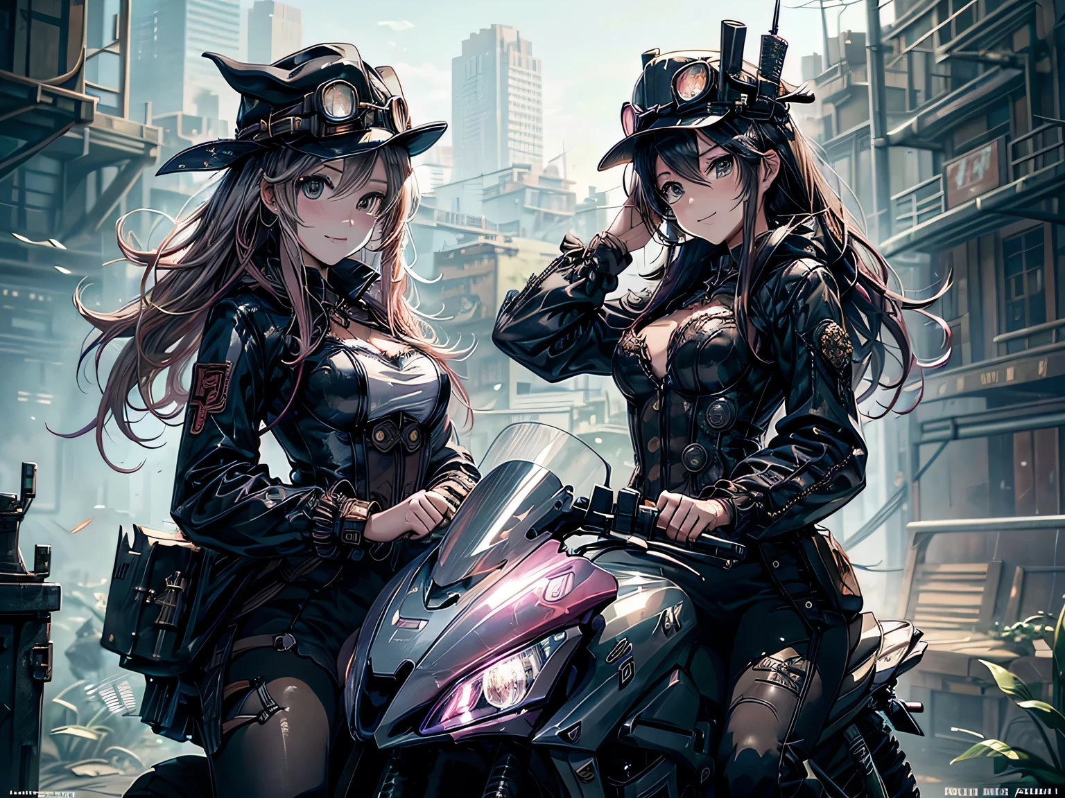(machinery background、Gear background、Intricately mechanized steampunk cityscape 1.5),