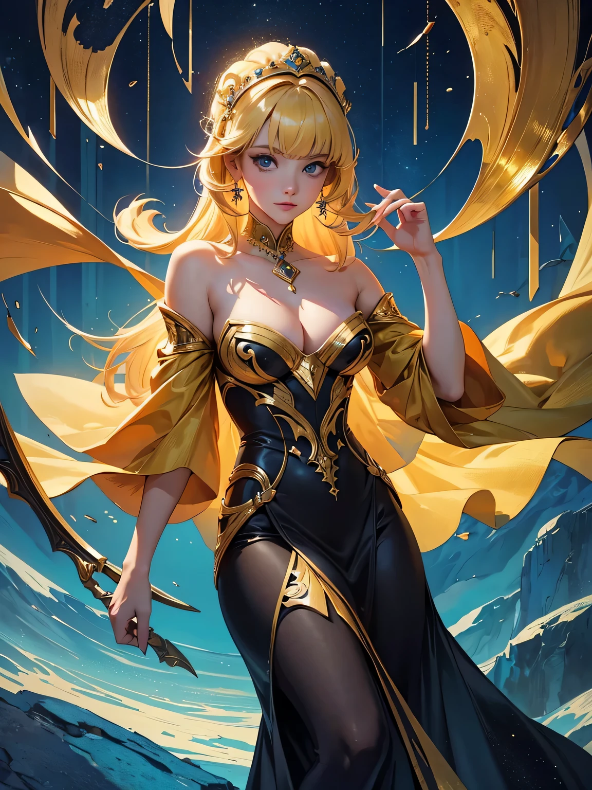 [yelandef]:1.5,((masterpiece,highest quality,Detailed images,Beautiful images))1.4(1girl,solo)(Yelan&#39;s full body image,smile、church、morning、Water Drop、Snowstorm、Blue glowing line、Blue dice、Bright lighting overall、Backlight、A fantastic atmosphere、Thick Fog)1.1(Beautiful body lineedium beauty breasts、Beautiful side breasts)、from behind