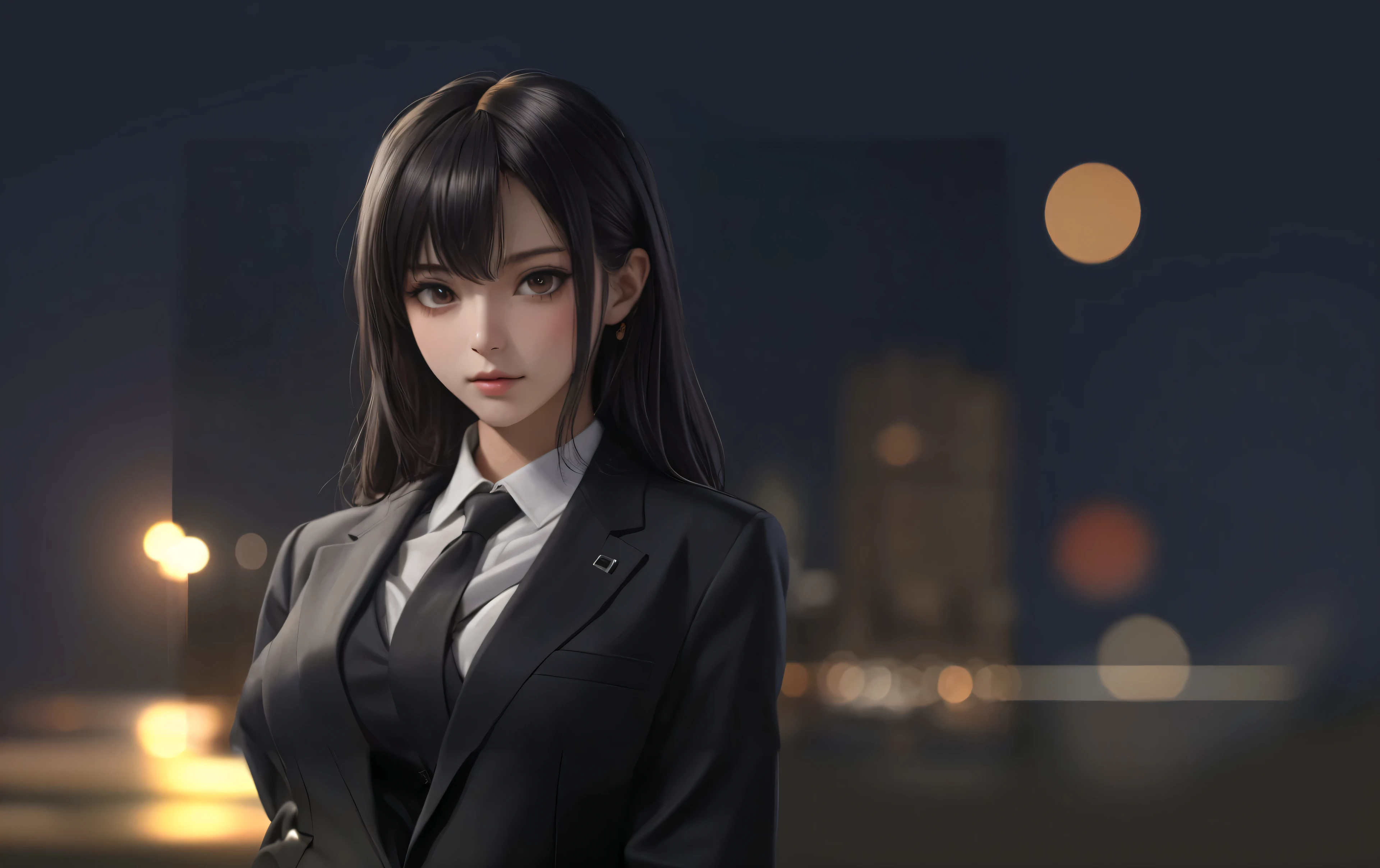 Photo Realistic a happy korean girl age 21 (full body), surprised expression, beautiful detailed eyes, beautiful detailed lips, extremely detailed face, large expressive eyes, long eyelashes, in the city resemble Final Fantasy VII Rebirth world, vibrant colors, intricate details, octane render, 8k, highly detailed, photorealistic, dramatic lighting, volumetric fog (1:1)