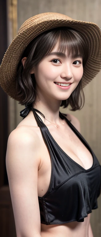 221 Short Hair, 20-year-old female, Friendly smile, (Luxury stables), (Rembrandt style), (Focus on the face, Written border depth), (Bikini)