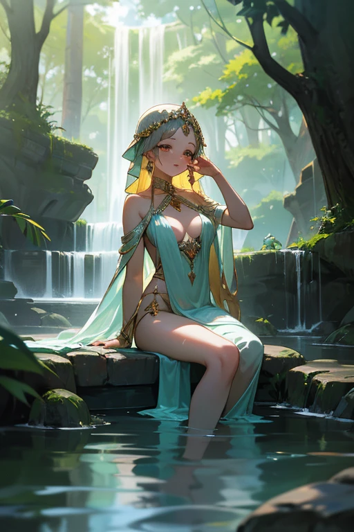 (Best quality, 8k, 32k, Masterpiece, UHD:1.2) water nymph welcomes you to her private lagoon