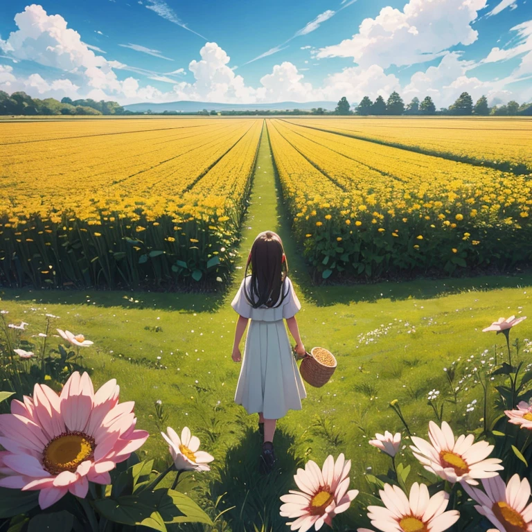 field舎の風景,champion, cloudy, Fleur, field, manga, peaceful, family, dynamic, praise