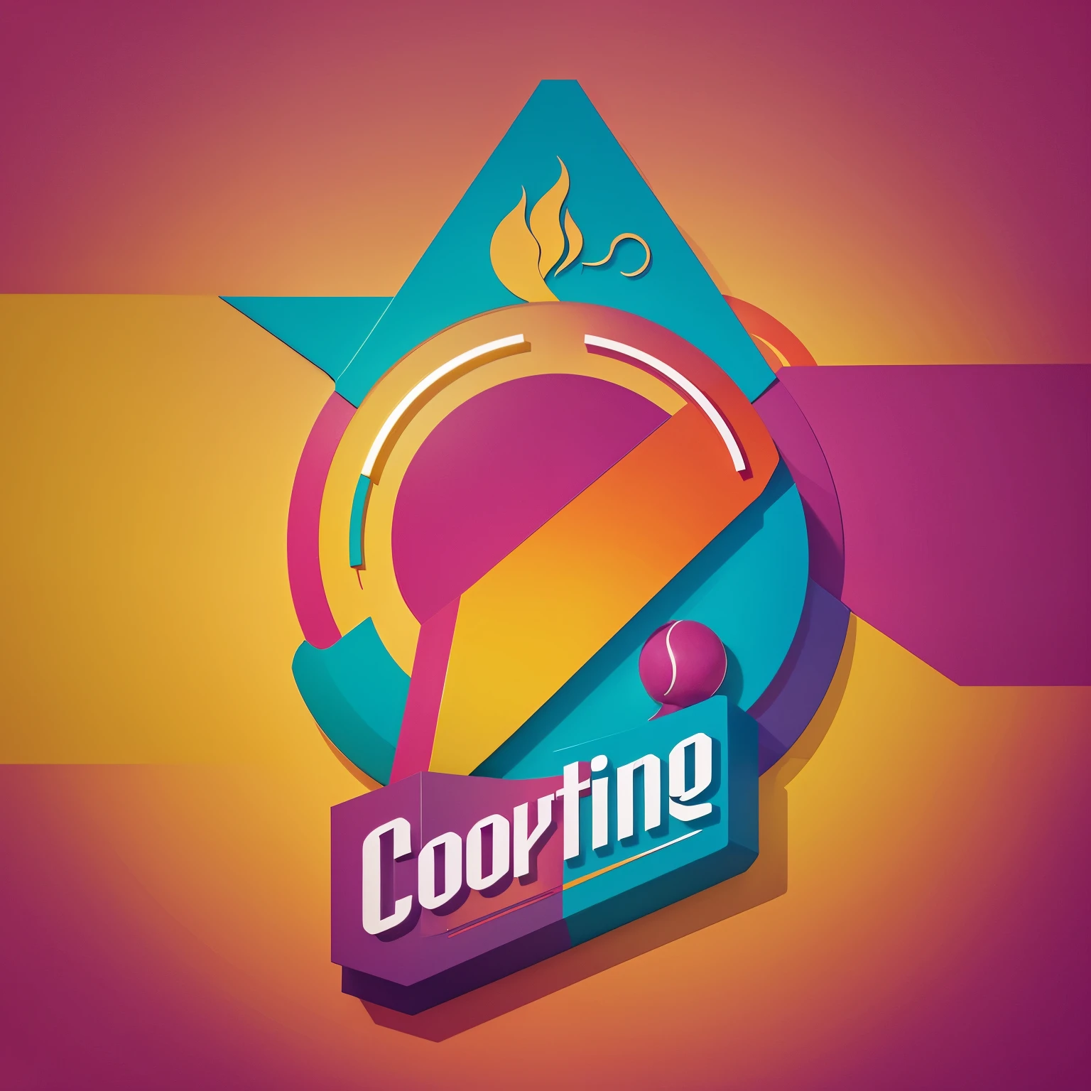 Create a logo containing vibrant shapes and colors for a food business