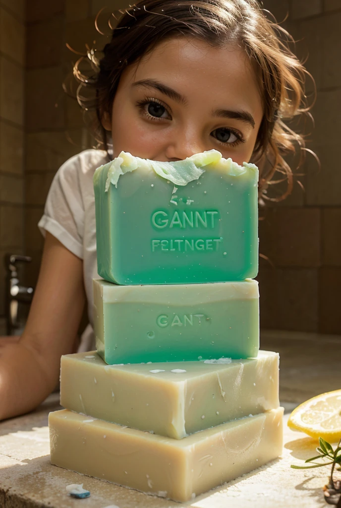 Generate advising image of soap brand name for soap brand name I's gentle glow
