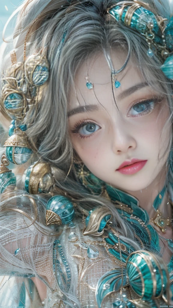 (RAW shooting, dignity:1.0, 32k:1.5, highest quality, masterpiece, Ultra-high resolution), (snow, Ocean:0.7, Majestic Background:0.7, Mystical Expressions:1.3, Expressions of sadness:1.0), Perfect dynamic composition:1.3, 非常にdetailedな肌と顔の質感:1.3, (Slim Mermaid:1.3, Mermaid tail), Random Shot, Fair skin:1.2, Incredibly slim body:1.2, Fractal Art:1.1, Very beautiful face:1.1, Water droplets on the skin, detailed, (Rain drips down on my body:1.1, Wet body:1.1, Wet Hair:1.1), (Posing Pro:0.9, With a wet bouquet:0.9, Colorful and gorgeous mermaid dress portrait:1.1, Woven Belt), Shapely breasts, (Big eyes that exude beautiful eroticism:0.5, Lips that exude beautiful eroticism:0.5), I love you, Very sweet atmosphere, necklace, Earrings, bracelet