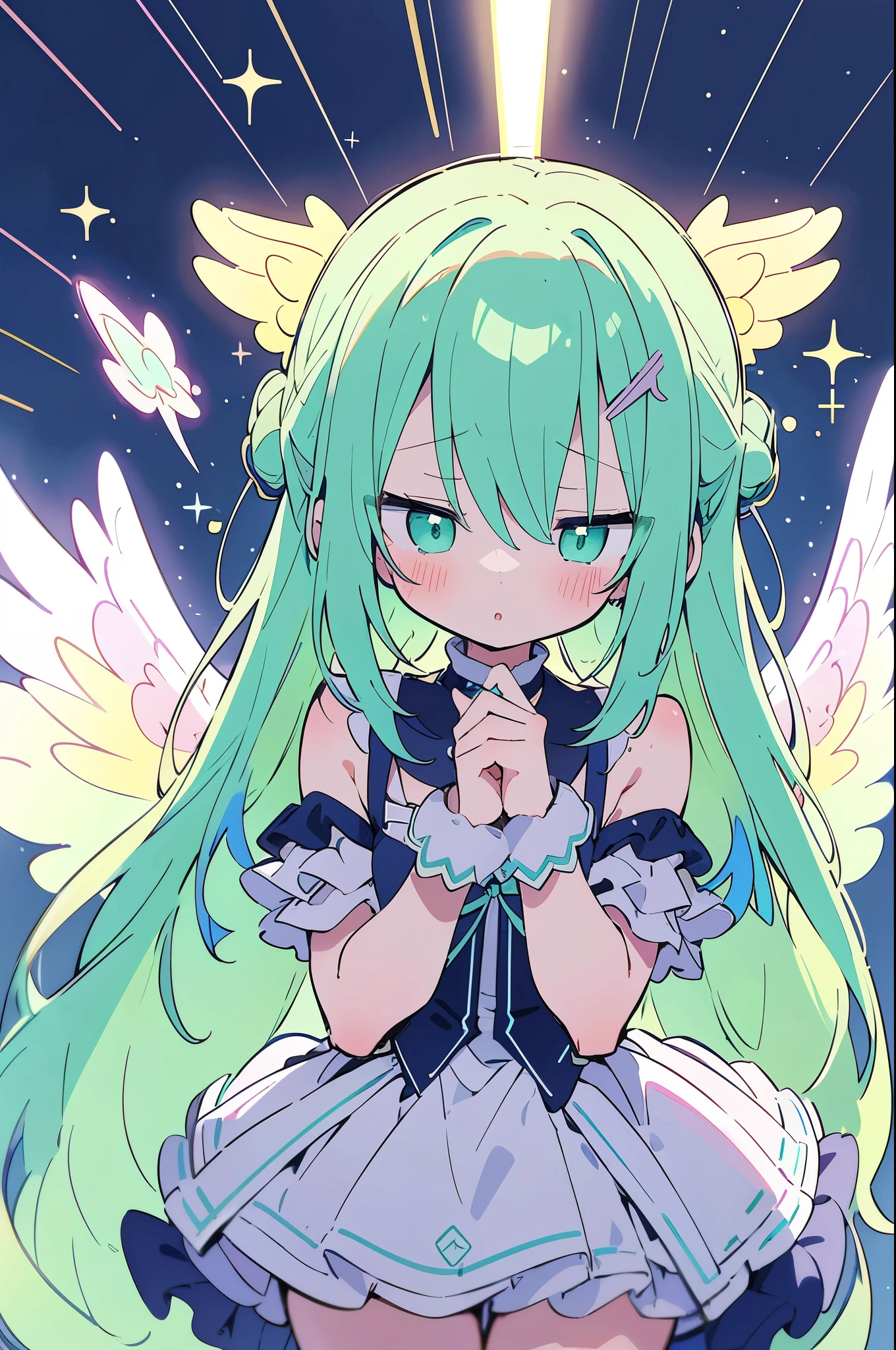 anime style illustration of a girl with pastel green hair in mid-air action. The scene captures motion, with the girl engaging in an aerial battle or performance, with a dynamic composition that movement and intensity.mechanicalwings, futuristicmecha, interdimensionalcyberpunk, glowingcorereactor, etherealenergyfields, cosmicbackdrop, dynamicpose, flowinghair, vividcolors, intricatedetails, cinematiccomposition,intricate_linework, bold_brushstrokes
