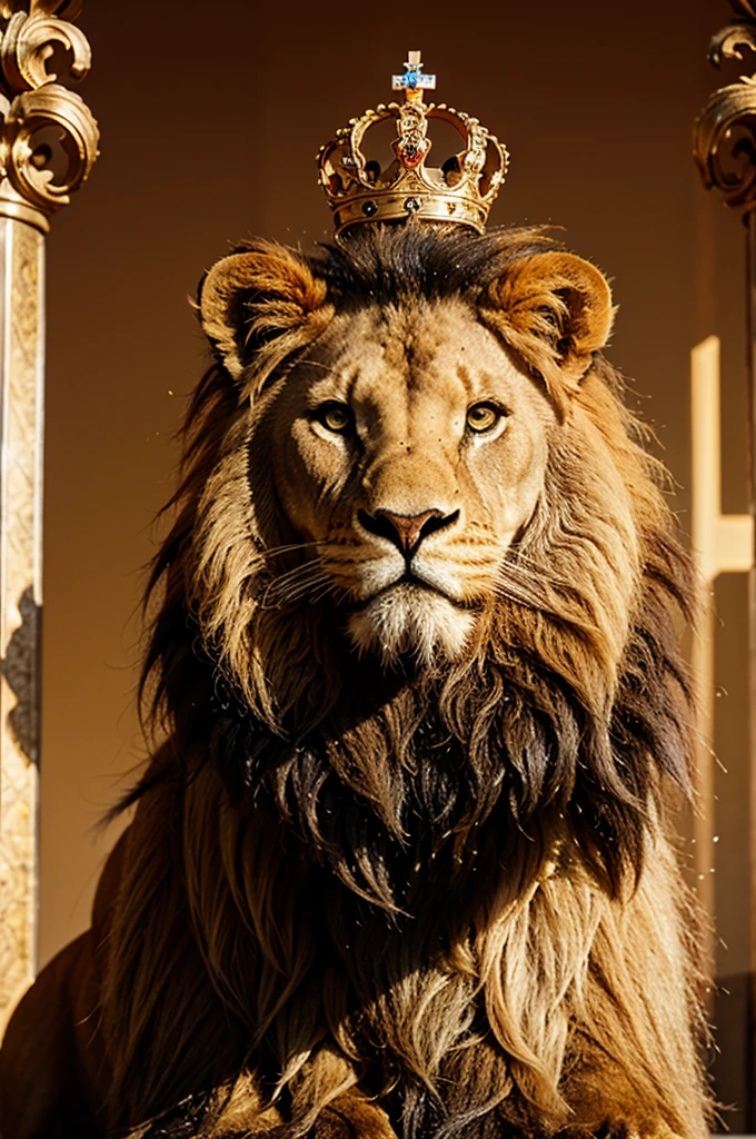 create a logo with a lion with a crown. Imagem PNG sem fundo