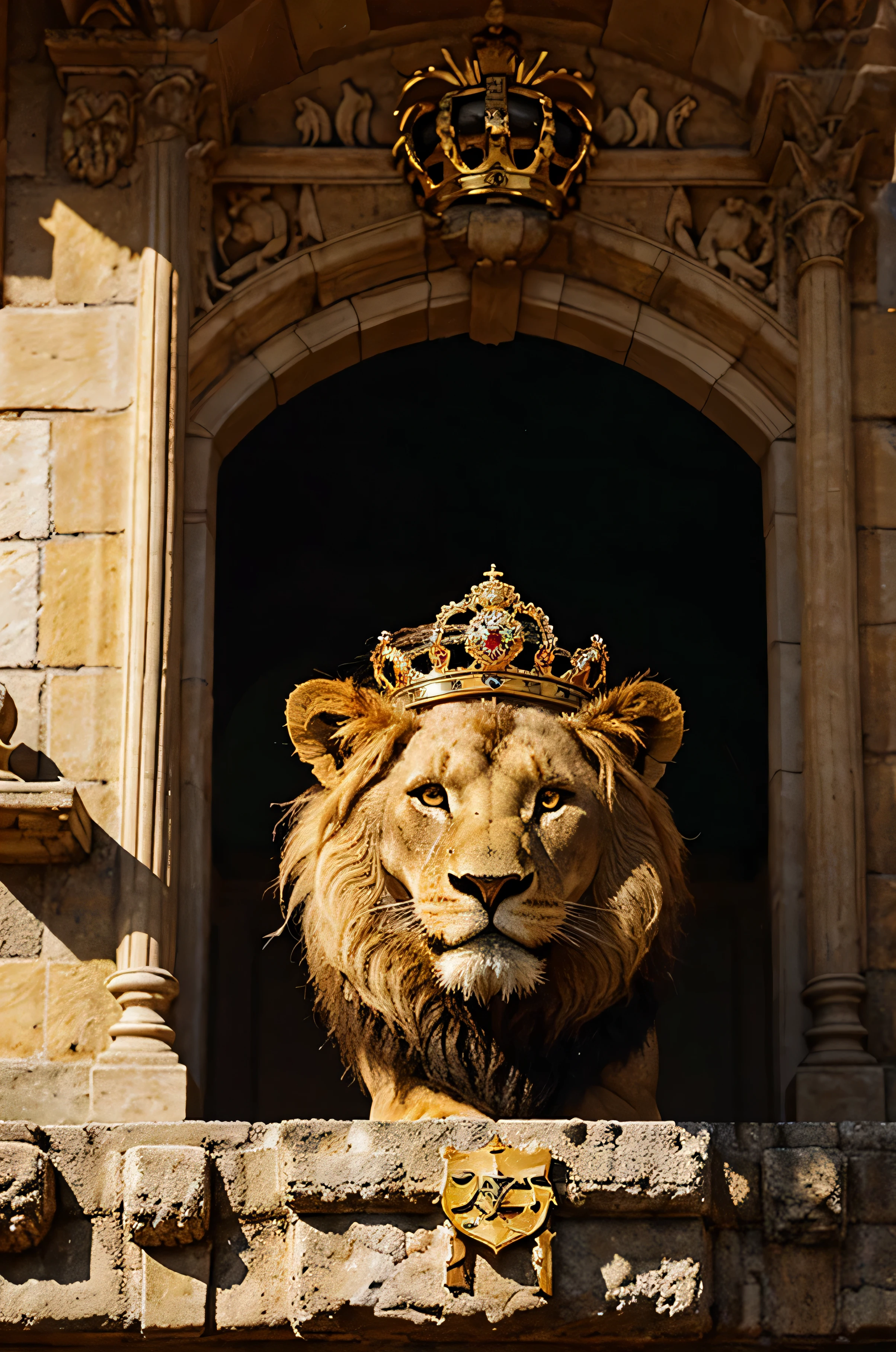 create a logo with a lion with a crown. Imagem PNG sem fundo
