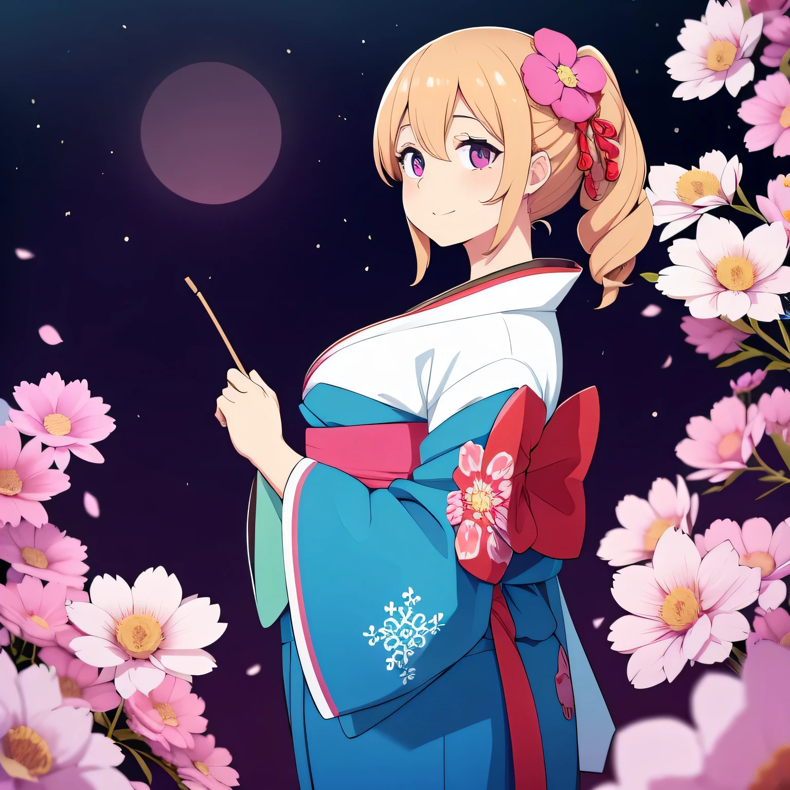 un primer plano de una mujer con un kimono y un vestido de flores, By Kan'o Tan'yū, ropa tradicional de geisha, por Fujiwara Takanobu, intrincado kimono de geisha, japanese kimono, Late Meiji period, pale and coloured kimono, Japanese porcelain mannequins, Inspired by Uemura Shōen, in kimono