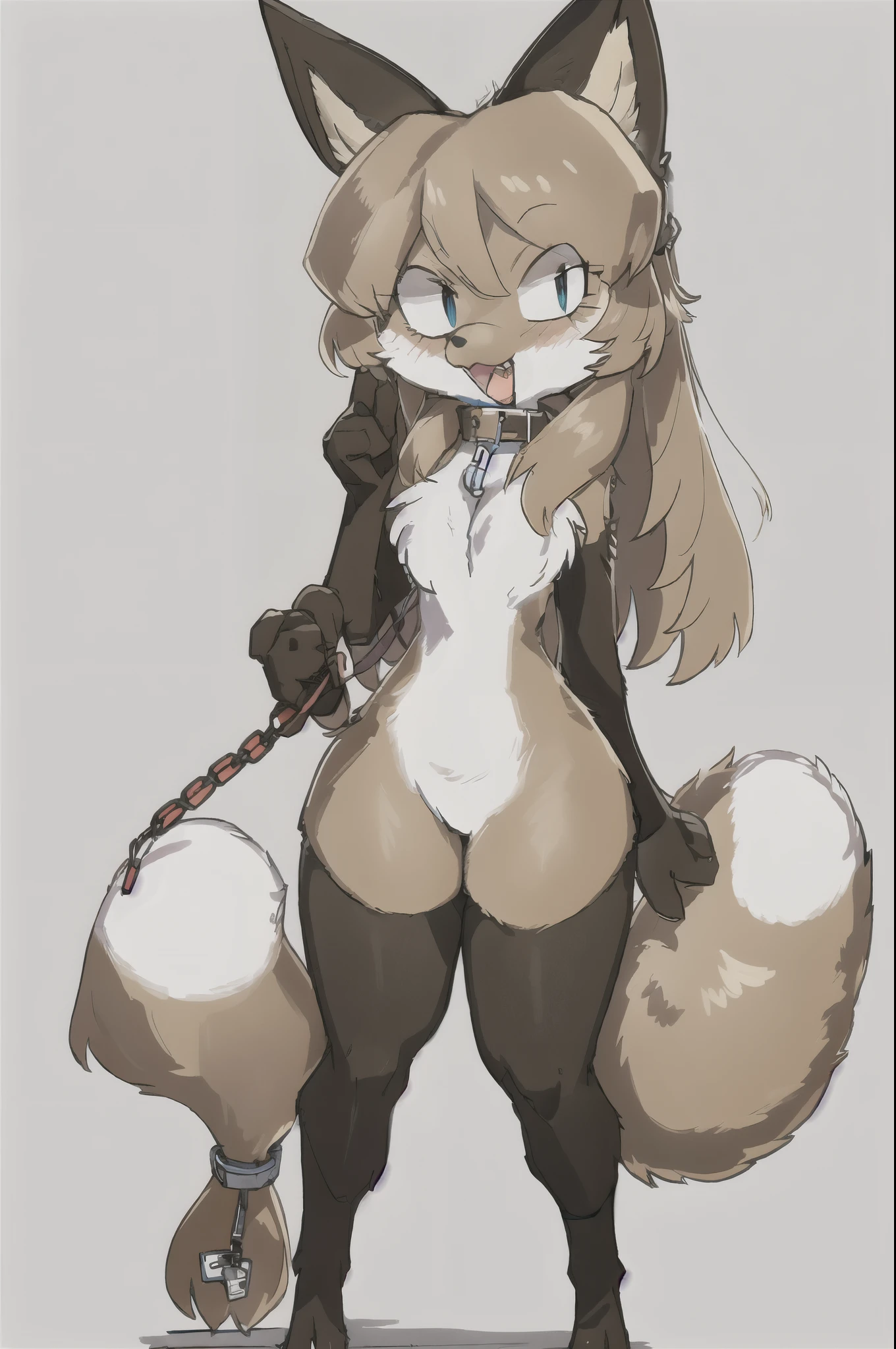 averi, fox girl, dog collar, leash