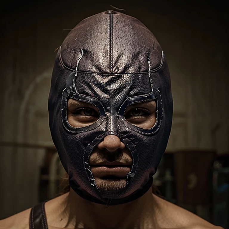 Wrestler mask with classic style open chin and dark brown color with an intimidating appearance open chin Open chin 